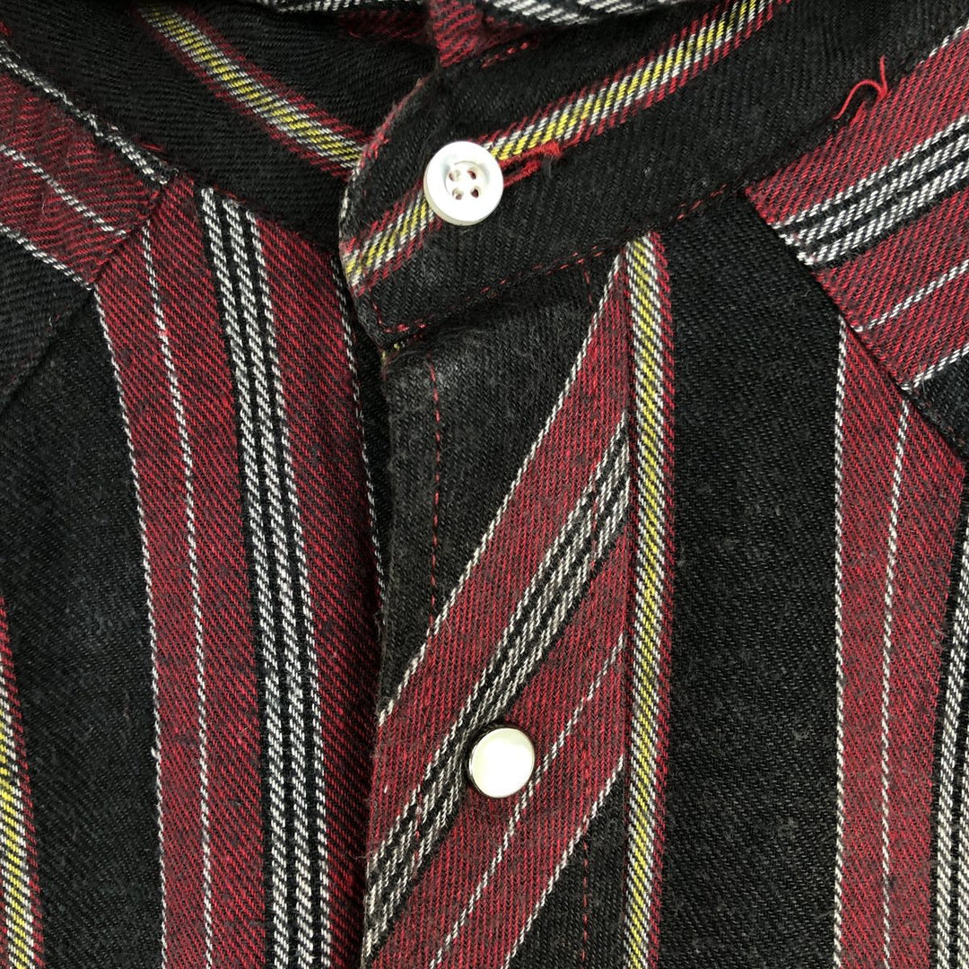 Wrangler Western Shirts, Multi-Stripe, Long Sleeve, Men's, Size XL cotton red type Vintage Second Hand