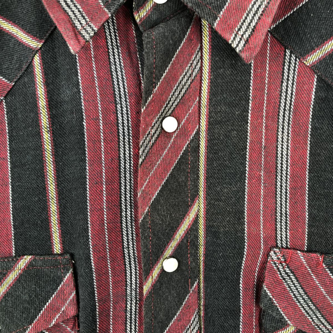 Wrangler Western Shirts, Multi-Stripe, Long Sleeve, Men's, Size XL cotton red type Vintage Second Hand