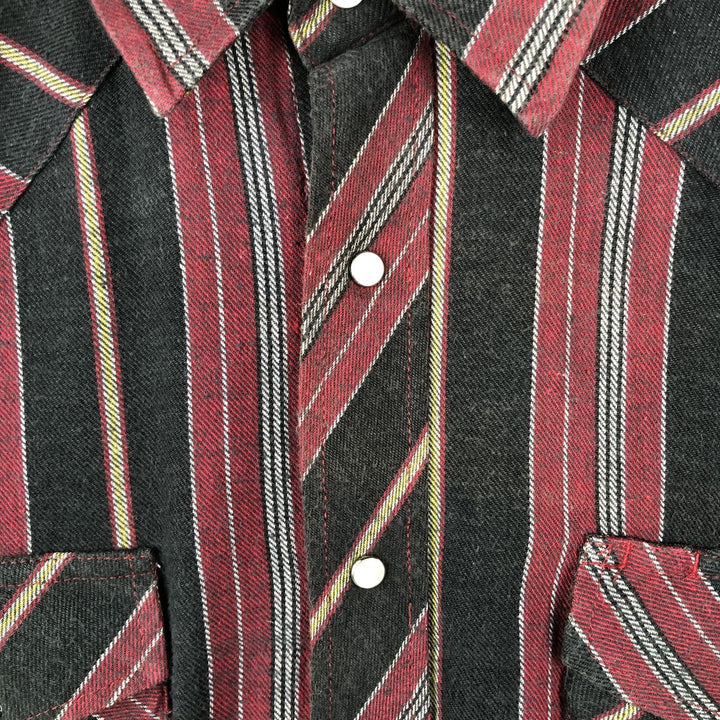 Wrangler Western Shirts, Multi-Stripe, Long Sleeve, Men's, Size XL cotton red type Vintage Second Hand