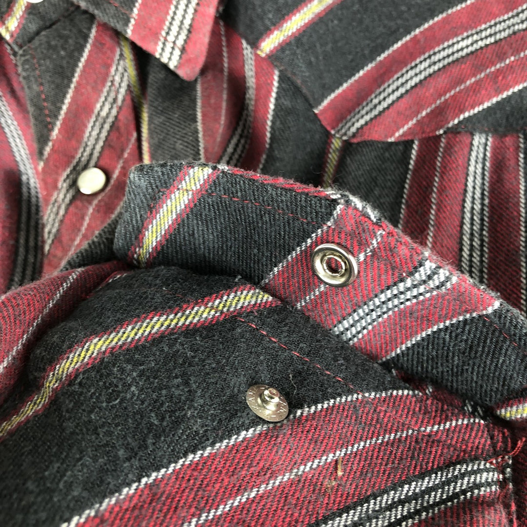 Wrangler Western Shirts, Multi-Stripe, Long Sleeve, Men's, Size XL cotton red type Vintage Second Hand