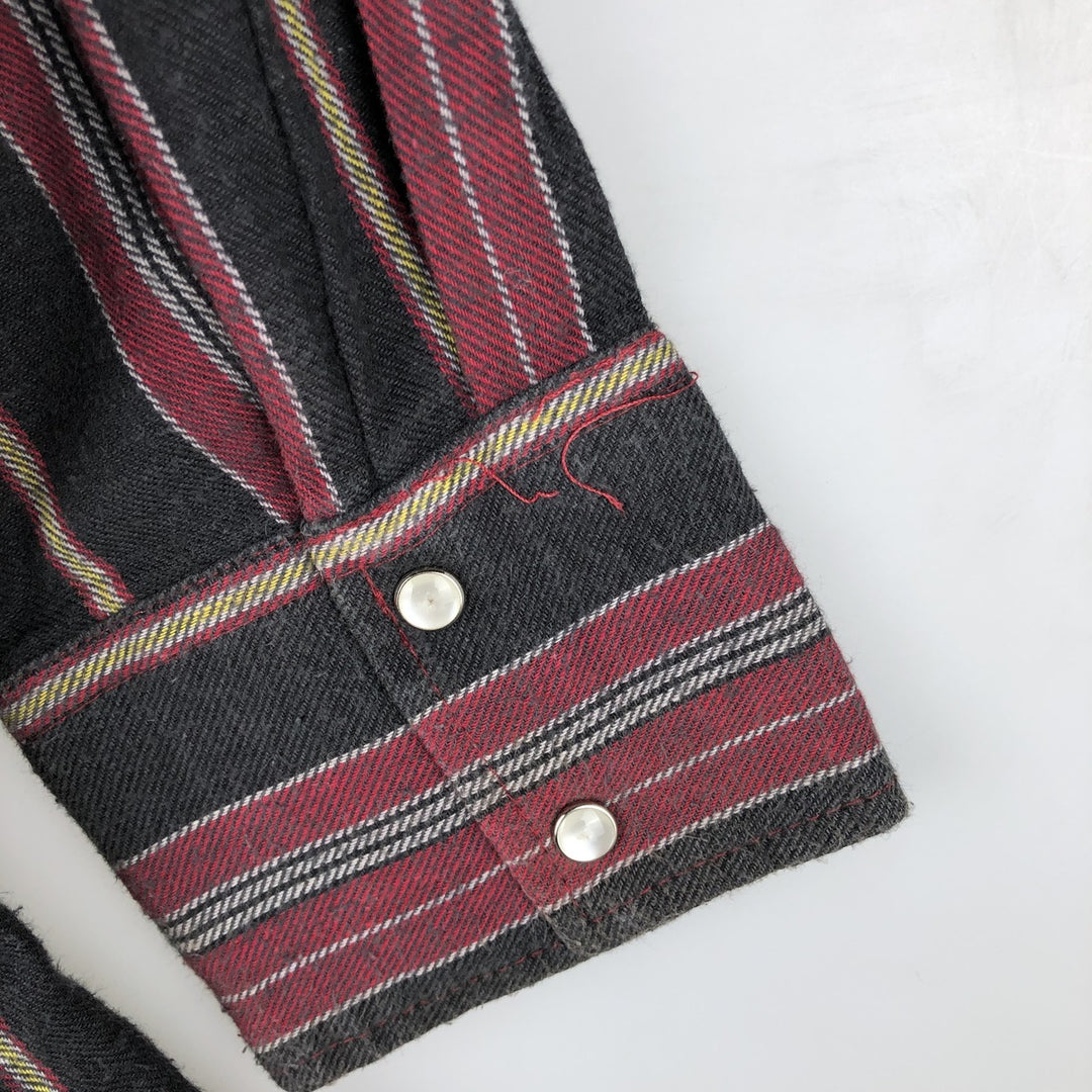 Wrangler Western Shirts, Multi-Stripe, Long Sleeve, Men's, Size XL cotton red type Vintage Second Hand