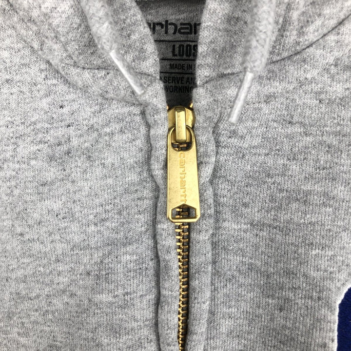 Carhartt Loose Fit Full-Zip Hoodie, Men's Size Small cotton gray type Vintage Second Hand