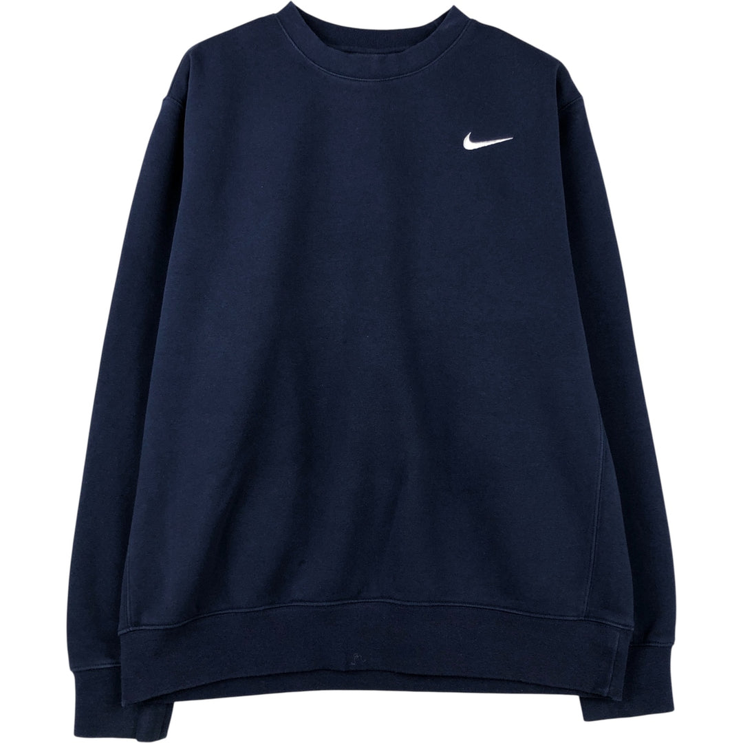Nike One Point Logo Sweatshirt, Trainer, Men's Size L cotton navy blue type Vintage Second Hand