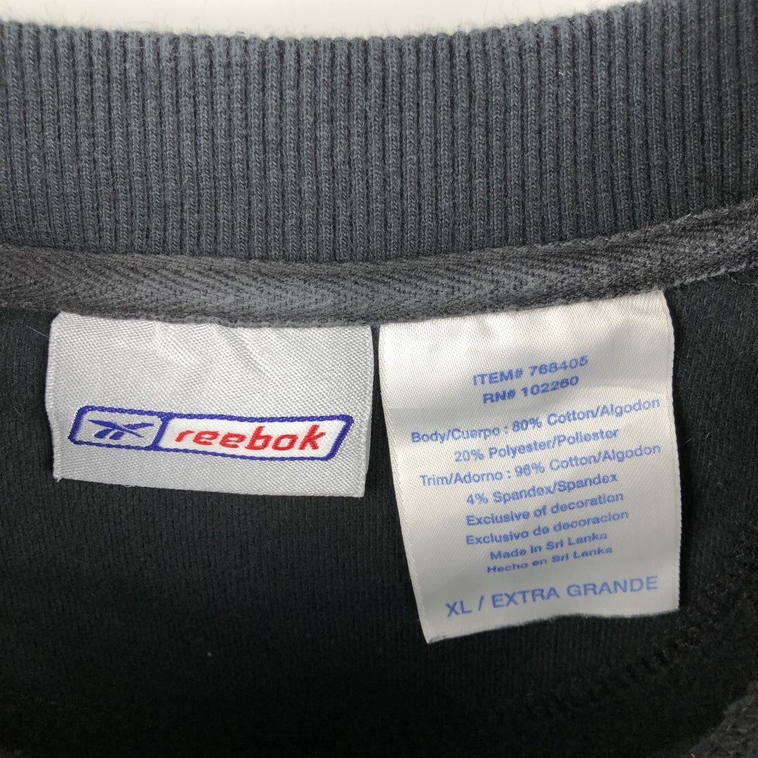 Reebok Mock Neck Logo Sweatshirt, Men's XL cotton black type Vintage Second Hand