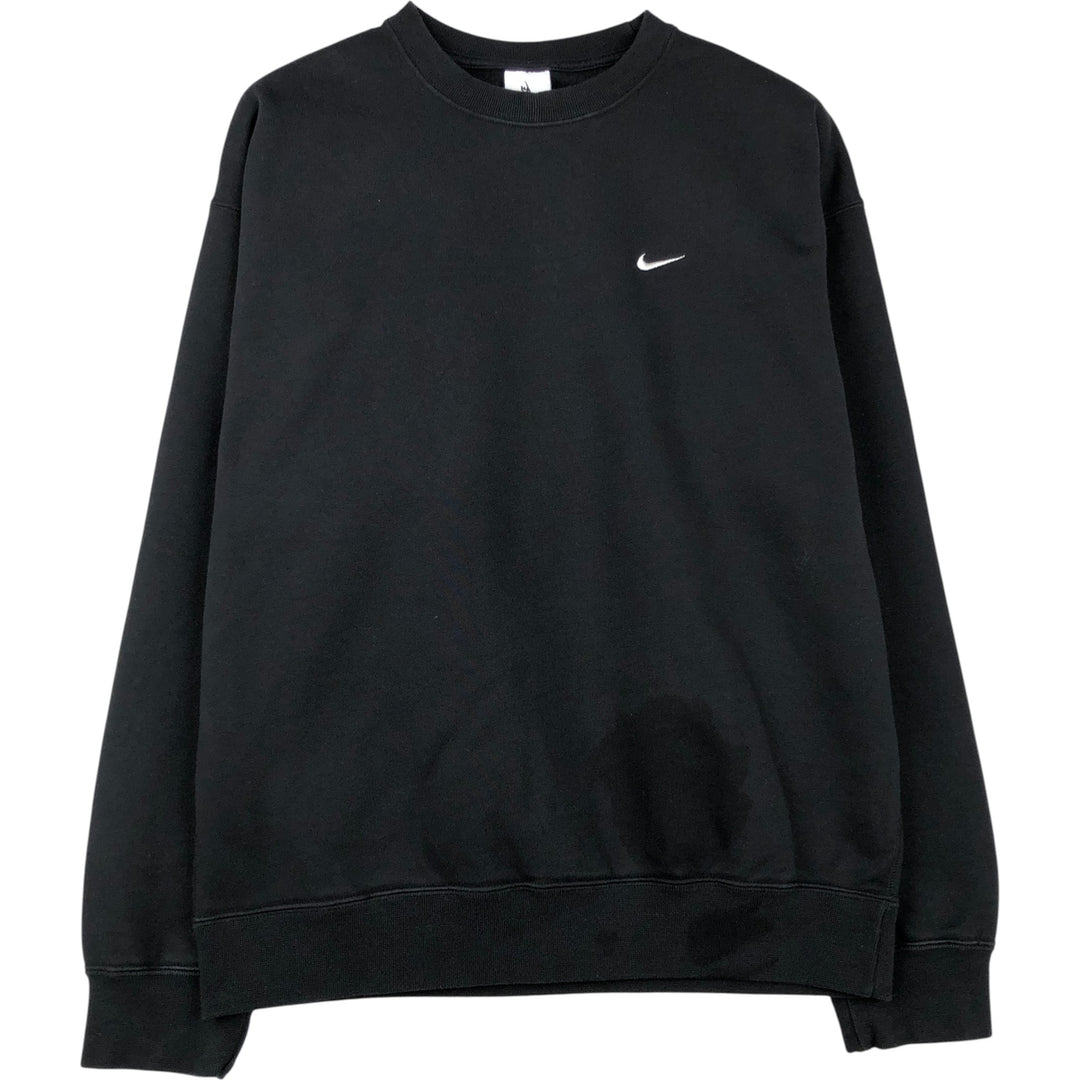 Nike One Point Logo Sweatshirt, Trainer, Men's M Size cotton black type Vintage Second Hand