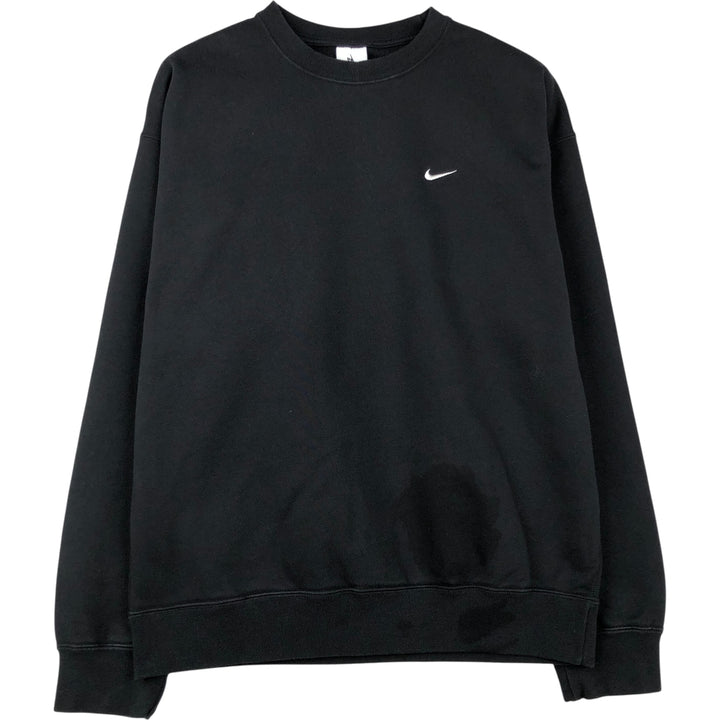 Nike One Point Logo Sweatshirt, Trainer, Men's M Size cotton black type Vintage Second Hand