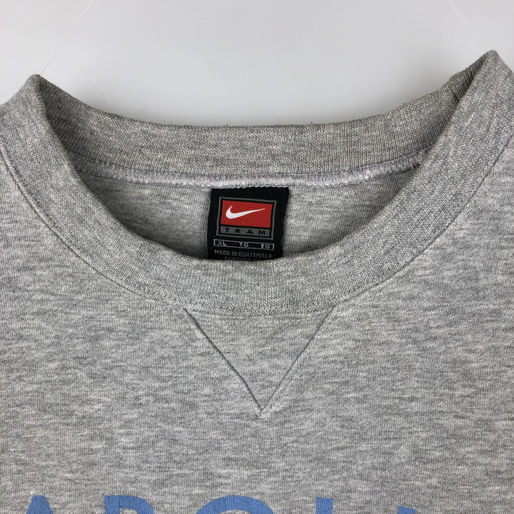 2000'S Nike Team North Carolina University College Sweatshirt, Men's XL cotton gray type Vintage Second Hand