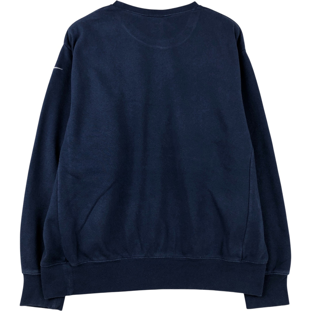 00'S Nike NIKE TEAM College Sweatshirt Trainer Men's L size cotton navy blue type Vintage Second Hand