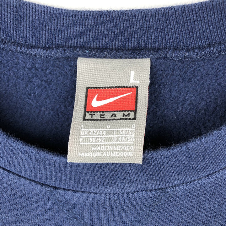 00'S Nike NIKE TEAM College Sweatshirt Trainer Men's L size cotton navy blue type Vintage Second Hand