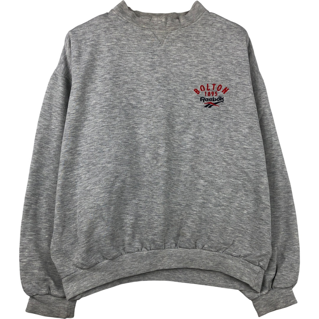 90'S Reebok Mock Neck Sweatshirt, Men's Size L, Vintage unclear gray type Vintage Second Hand