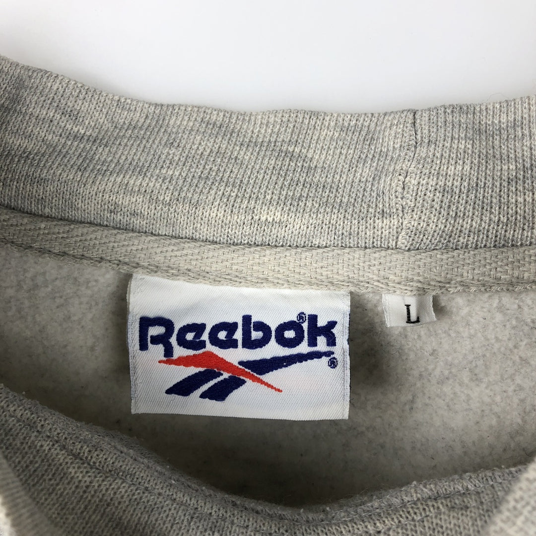 90'S Reebok Mock Neck Sweatshirt, Men's Size L, Vintage unclear gray type Vintage Second Hand