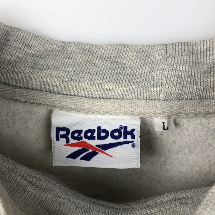 90'S Reebok Mock Neck Sweatshirt, Men's Size L, Vintage unclear gray type Vintage Second Hand
