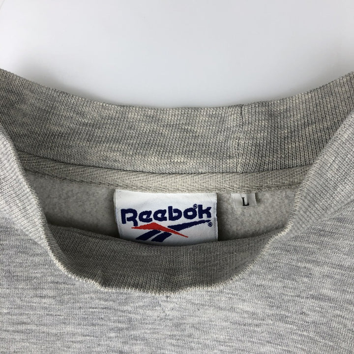 90'S Reebok Mock Neck Sweatshirt, Men's Size L, Vintage unclear gray type Vintage Second Hand