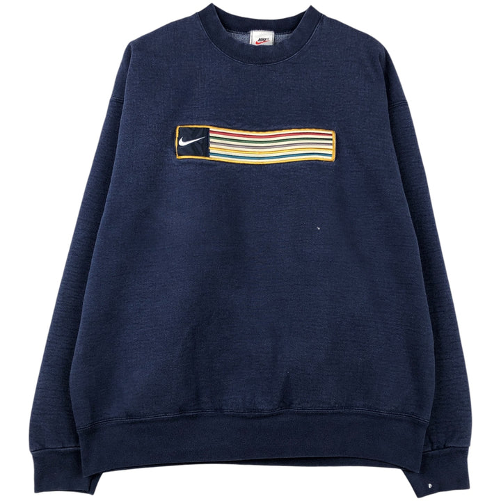 90'S Vintage Nike Sweatshirt, Made in USA, Men's XL cotton navy blue type Vintage Second Hand