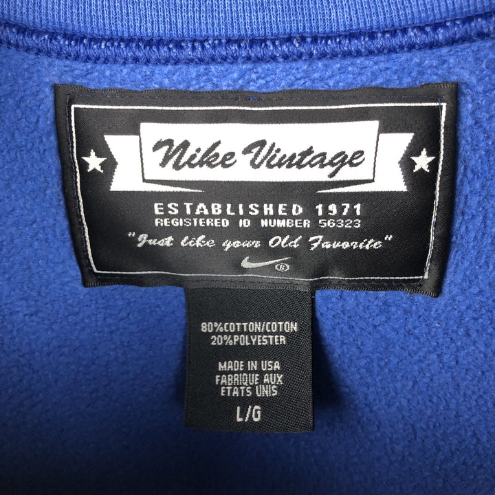 Nike logo sweatshirt, USA made, men's size L cotton blue type Vintage Second Hand
