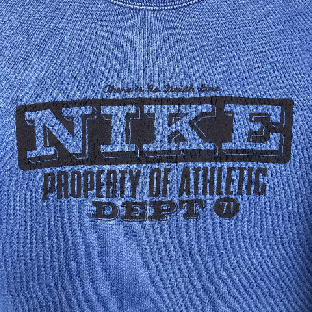 Nike logo sweatshirt, USA made, men's size L cotton blue type Vintage Second Hand