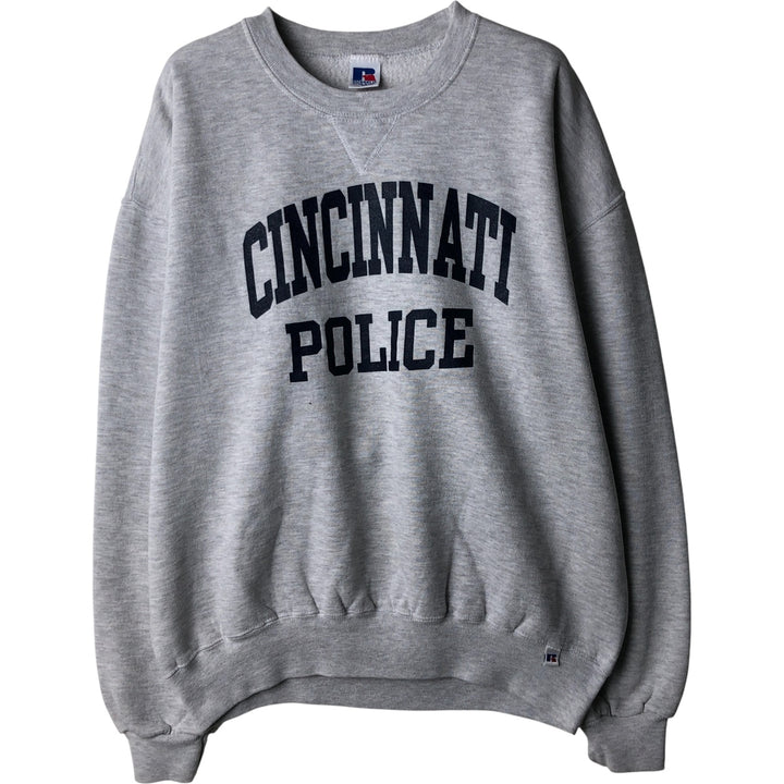 Vintage 90'S Russell printed sweatshirt, size XL, men's cotton gray type Vintage Second Hand