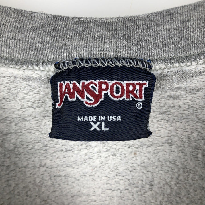 90'S Jansport college sweatshirt, Made in USA, Men's XL cotton gray type Vintage Second Hand