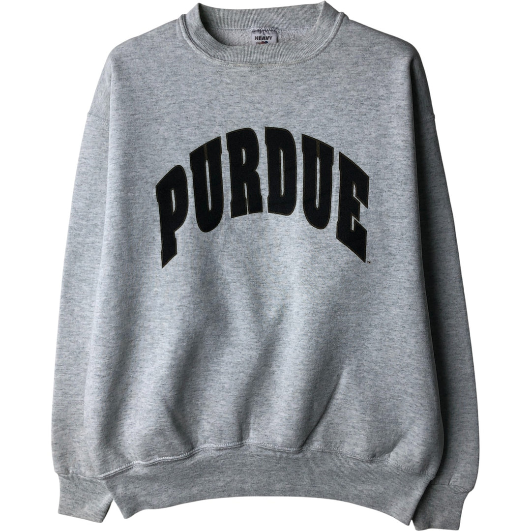 90'S Vintage Fruit of the Loom Heavy Purdue University College Sweatshirt, Made in USA, Men's Size L cotton gray type Vintage Second Hand