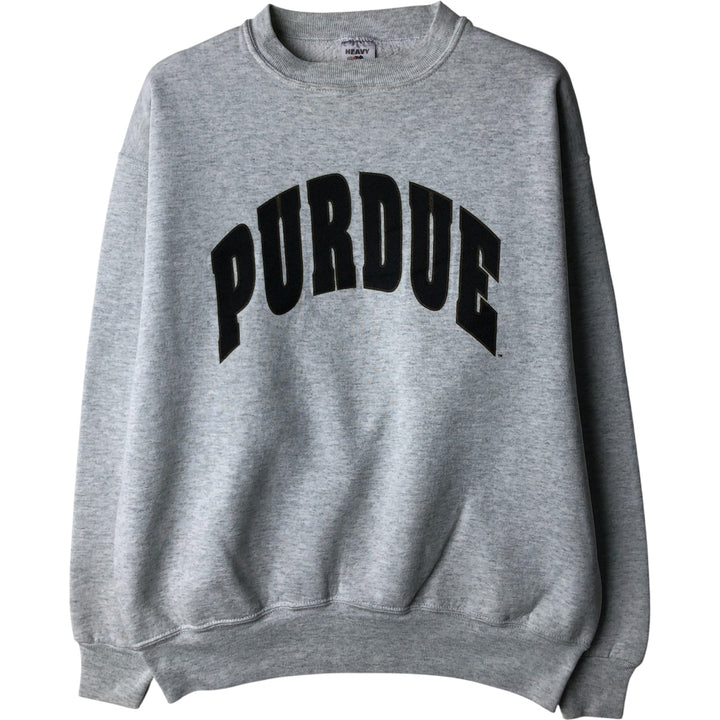 90'S Vintage Fruit of the Loom Heavy Purdue University College Sweatshirt, Made in USA, Men's Size L cotton gray type Vintage Second Hand