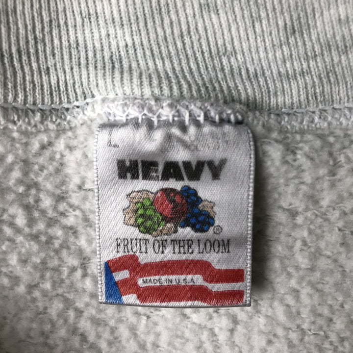 90'S Vintage Fruit of the Loom Heavy Purdue University College Sweatshirt, Made in USA, Men's Size L cotton gray type Vintage Second Hand