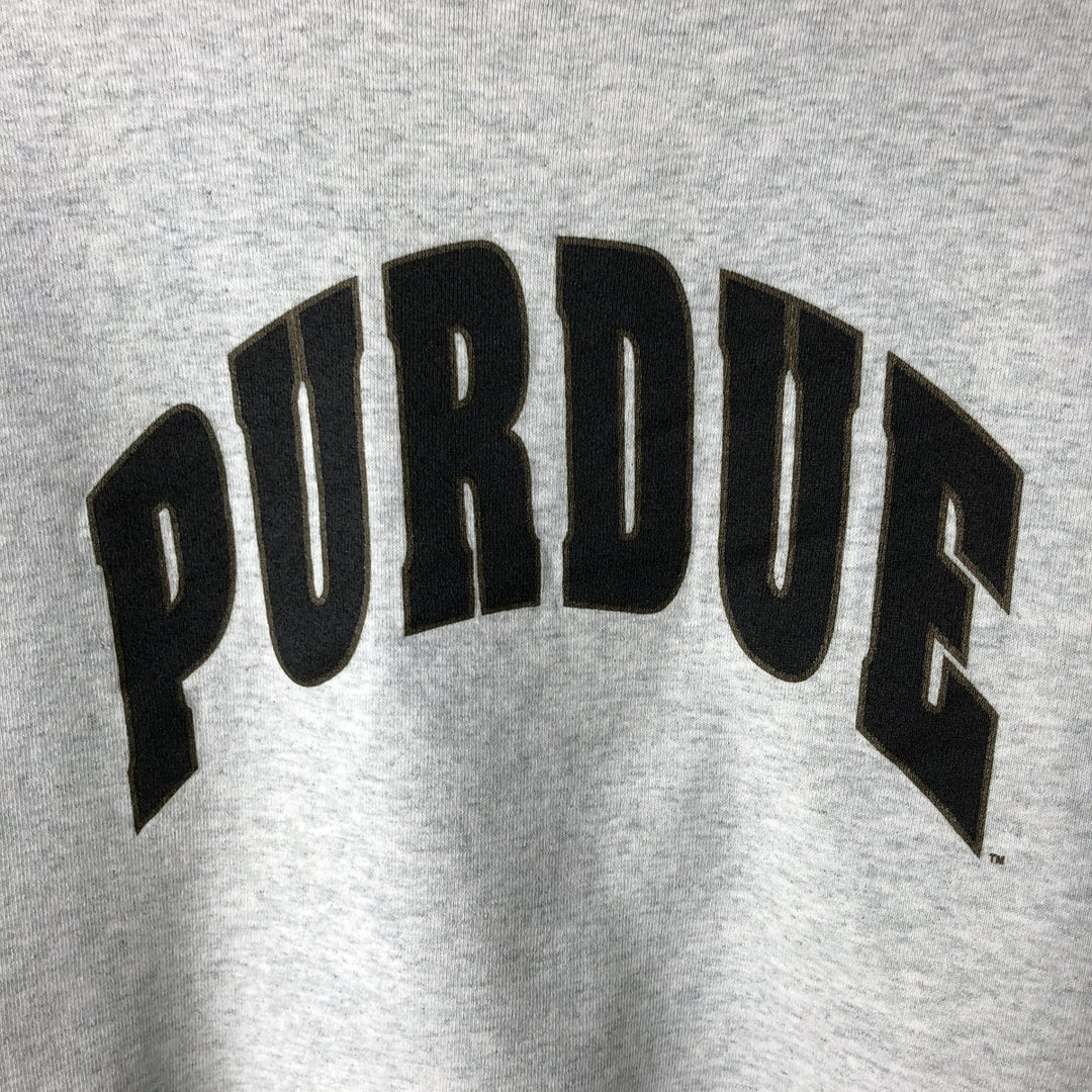 90'S Vintage Fruit of the Loom Heavy Purdue University College Sweatshirt, Made in USA, Men's Size L cotton gray type Vintage Second Hand