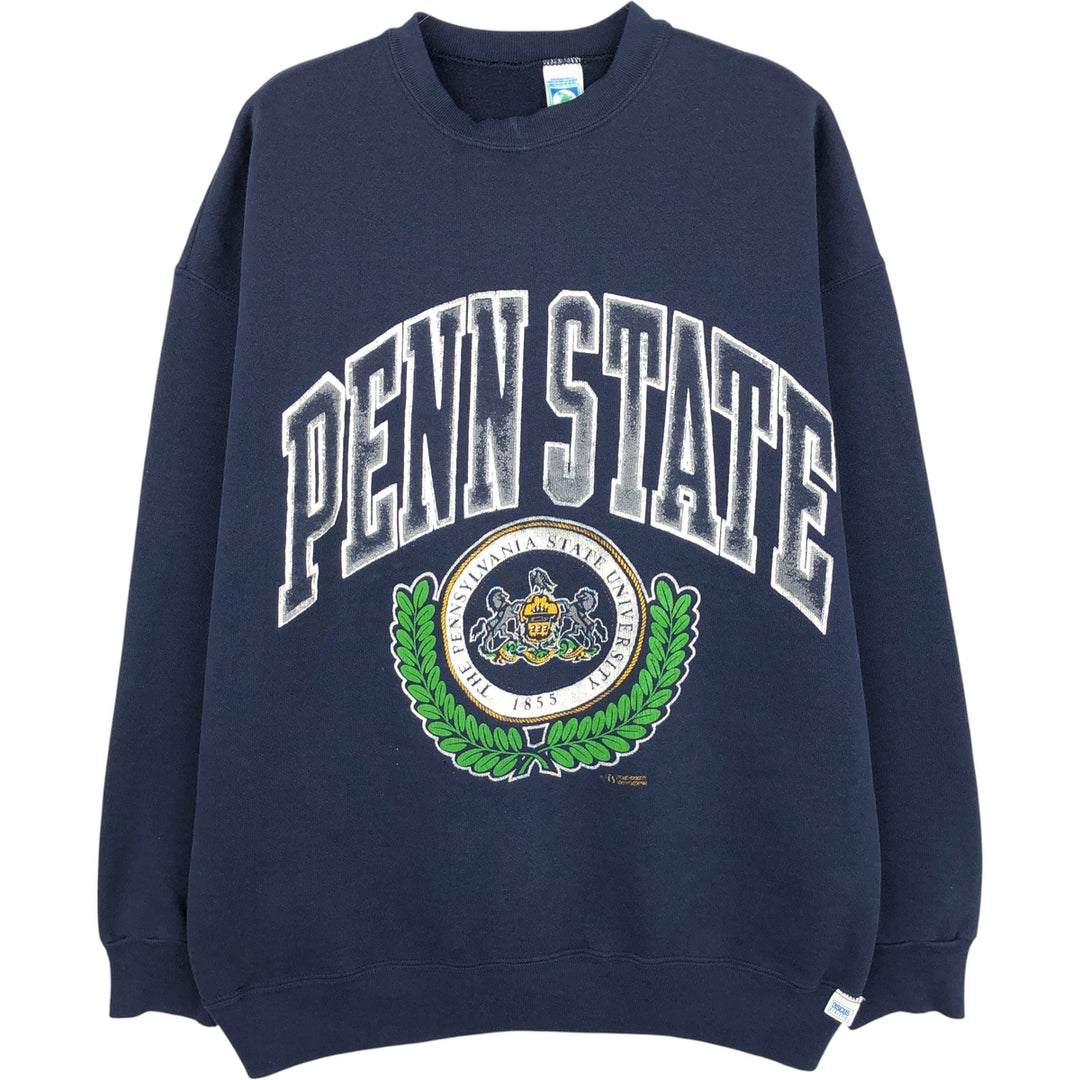 90'S DISCUSATHLETIC PENN STATE College Sweatshirt, Made in USA, Men's Size XL cotton navy blue type Vintage Second Hand