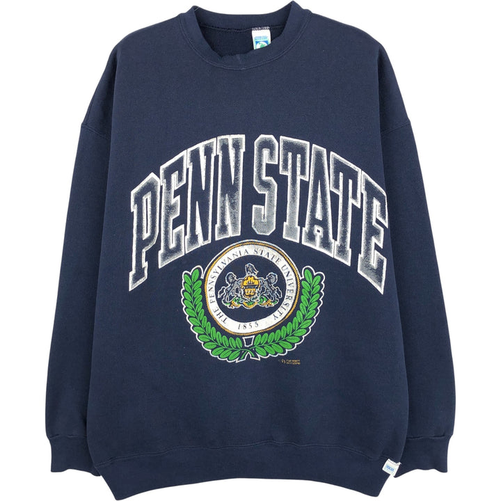 90'S DISCUSATHLETIC PENN STATE College Sweatshirt, Made in USA, Men's Size XL cotton navy blue type Vintage Second Hand