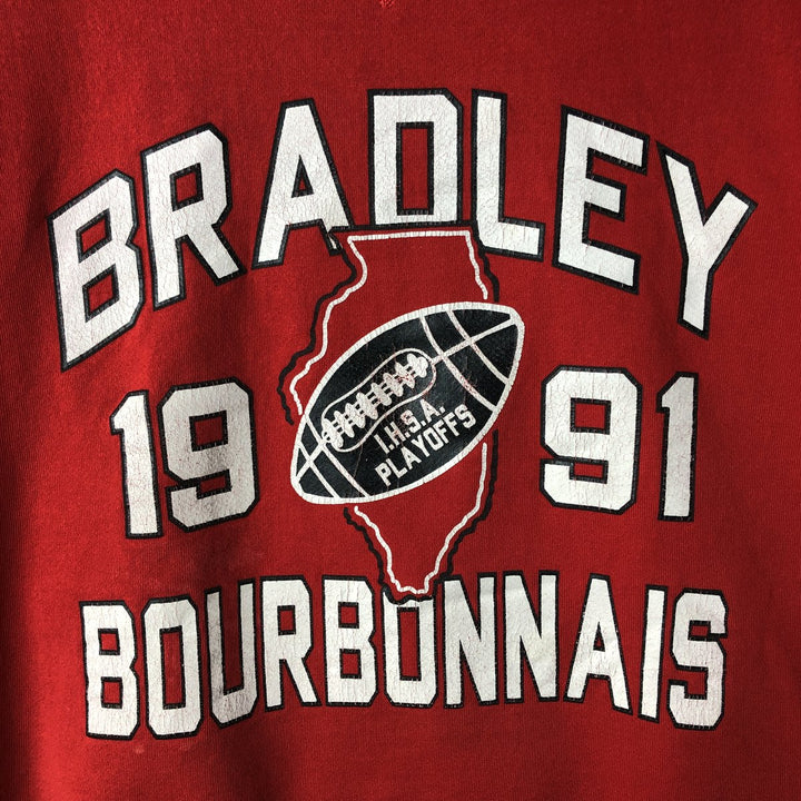 90'S Russell College Sweatshirt, Made in USA, Men's XL, Vintage cotton red type Vintage Second Hand