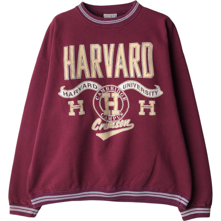 Vintage 1990'S GALT SAND HARVARD Harvard University college sweatshirt, made in the USA, size L, men's cotton wine-red Vintage Second Hand