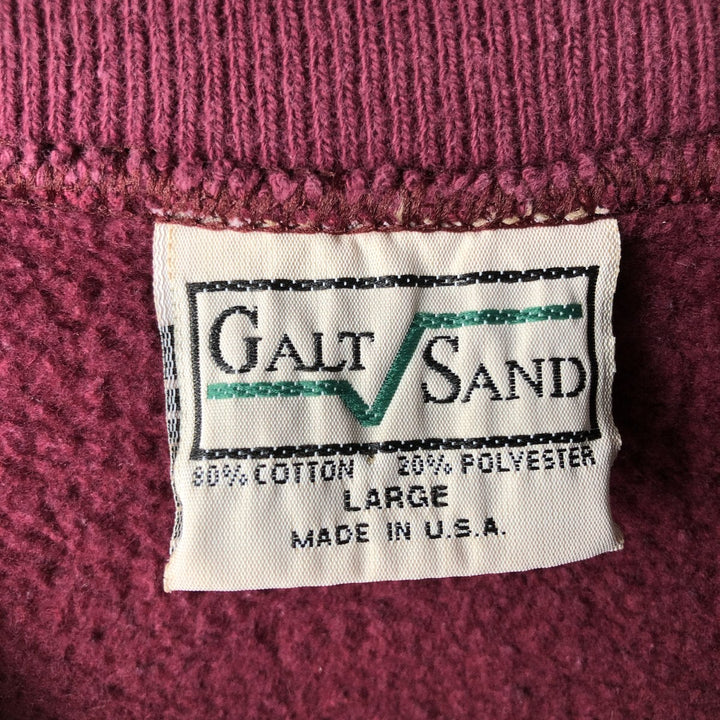 Vintage 1990'S GALT SAND HARVARD Harvard University college sweatshirt, made in the USA, size L, men's cotton wine-red Vintage Second Hand