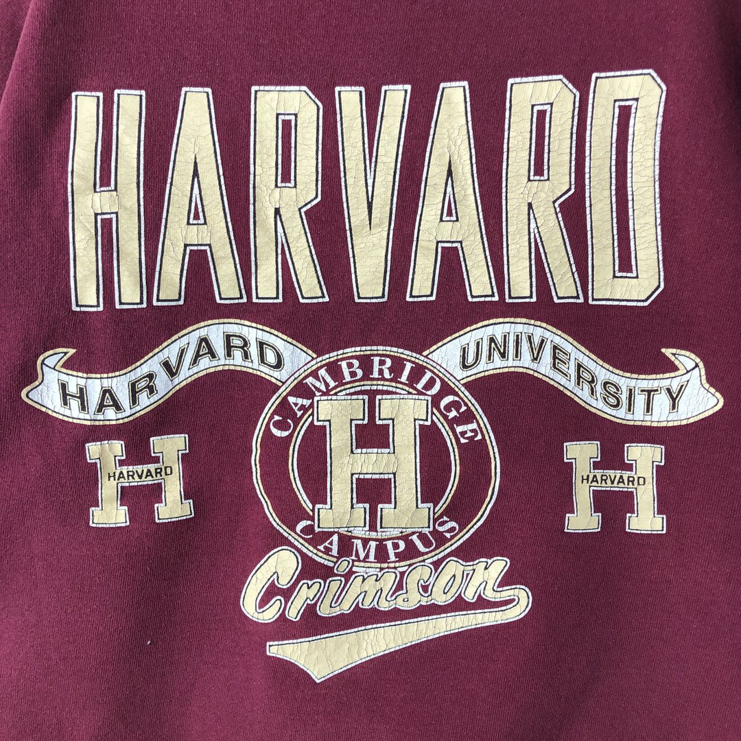 Vintage 1990'S GALT SAND HARVARD Harvard University college sweatshirt, made in the USA, size L, men's cotton wine-red Vintage Second Hand