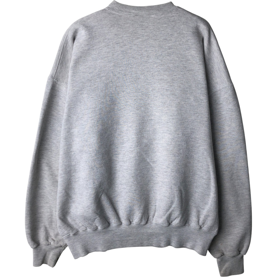 90'S Russell 3-row print college sweatshirt, made in USA, men's XL size, vintage cotton gray type Vintage Second Hand