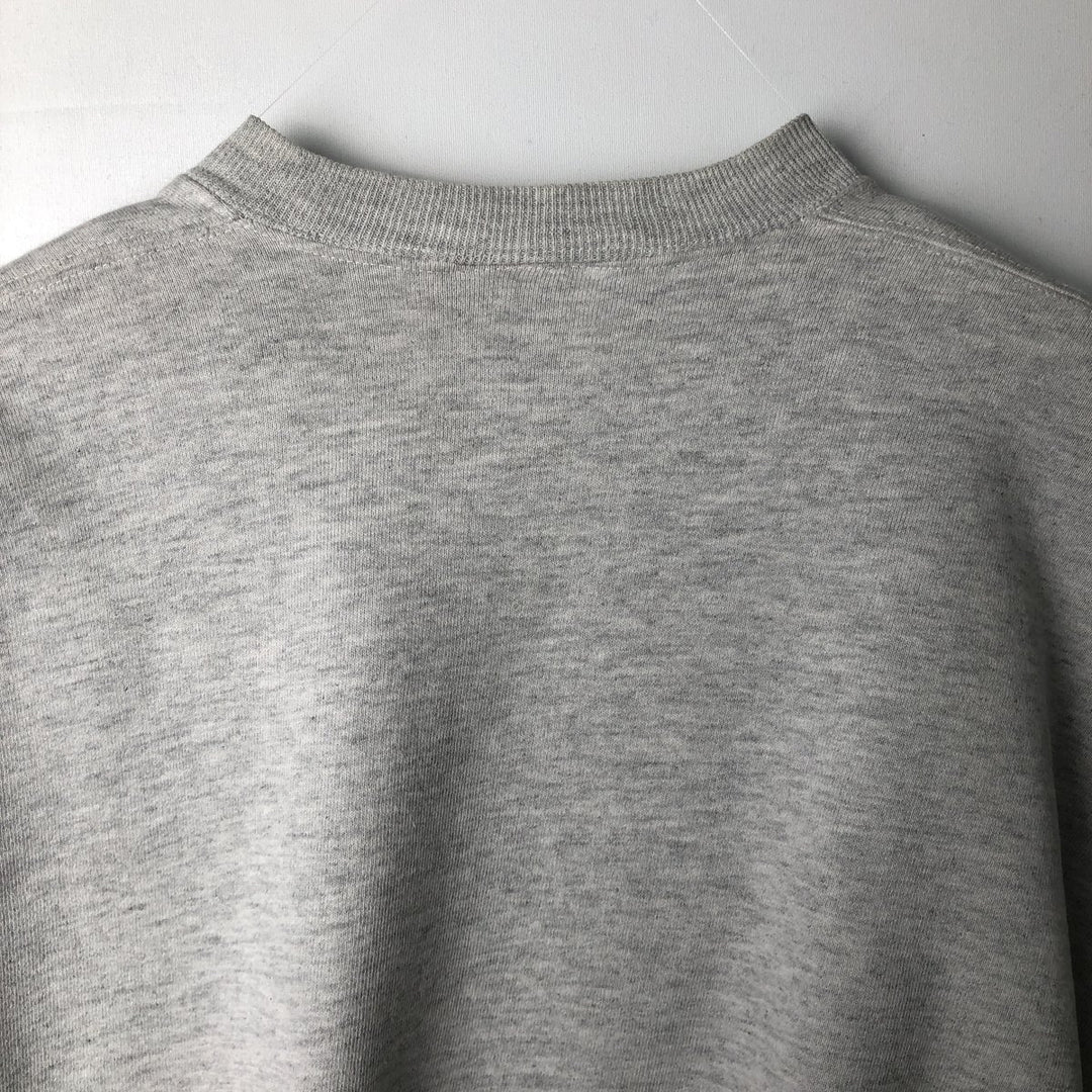 90'S Russell 3-row print college sweatshirt, made in USA, men's XL size, vintage cotton gray type Vintage Second Hand
