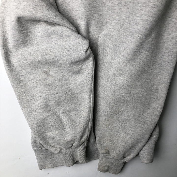 90'S Russell 3-row print college sweatshirt, made in USA, men's XL size, vintage cotton gray type Vintage Second Hand