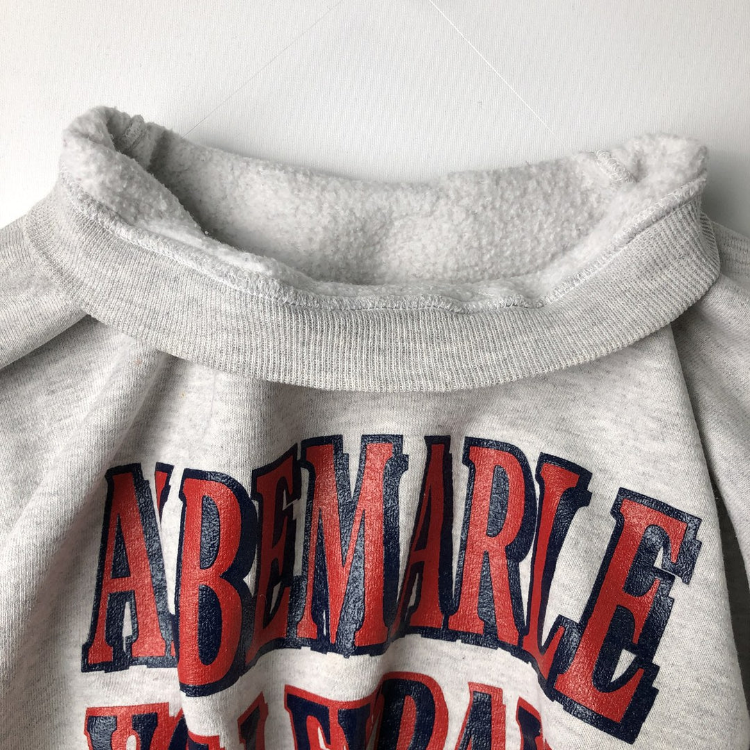 90'S Russell 3-row print college sweatshirt, made in USA, men's XL size, vintage cotton gray type Vintage Second Hand