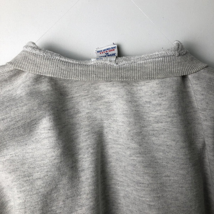 90'S Russell 3-row print college sweatshirt, made in USA, men's XL size, vintage cotton gray type Vintage Second Hand