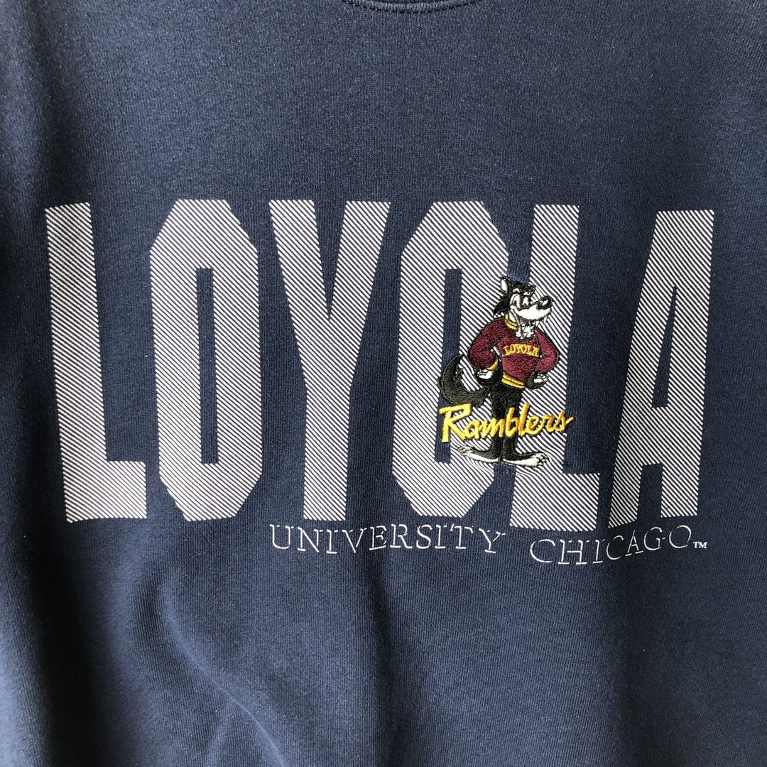 Vintage 90'S GRIBBLE College Character Sweatshirt, Made in USA, Men's Size Medium polyester navy blue type Vintage Second Hand