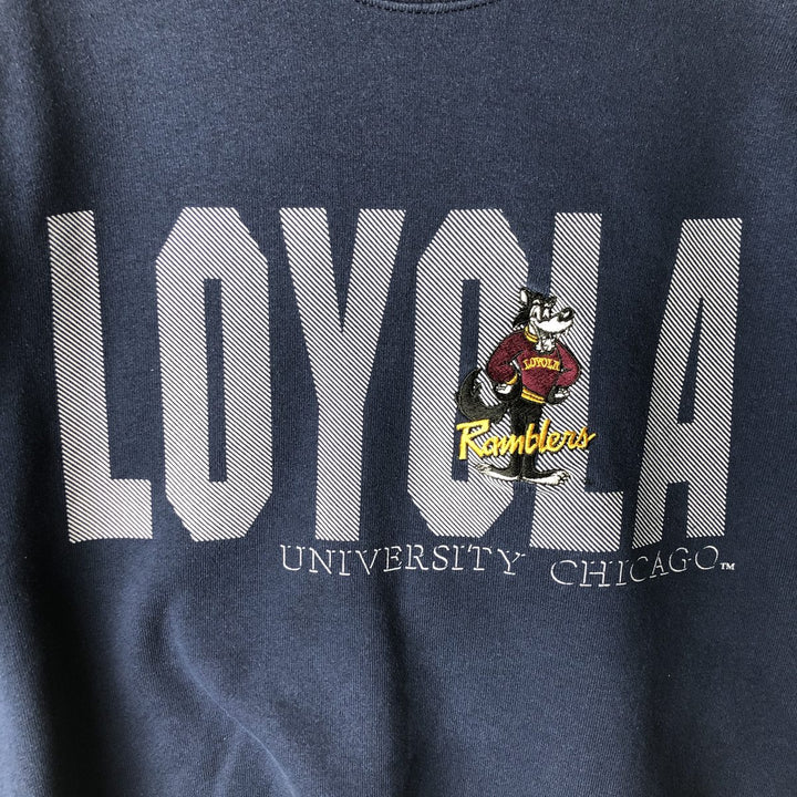 Vintage 90'S GRIBBLE College Character Sweatshirt, Made in USA, Men's Size Medium polyester navy blue type Vintage Second Hand