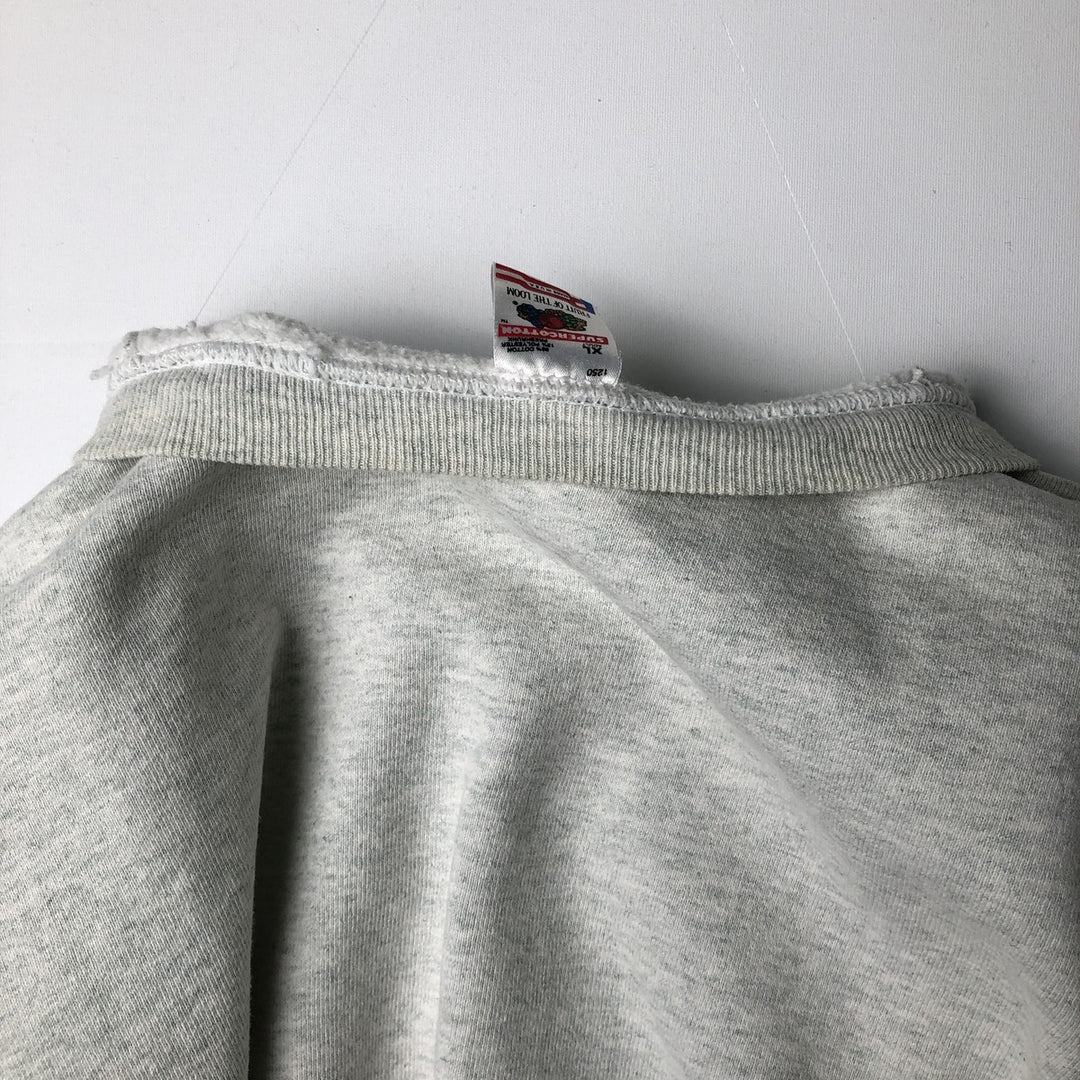 90'S Fruit of the Loom COBALT BOATS advertising sweatshirt, made in USA, men's size XL equivalent. cotton gray type Vintage Second Hand