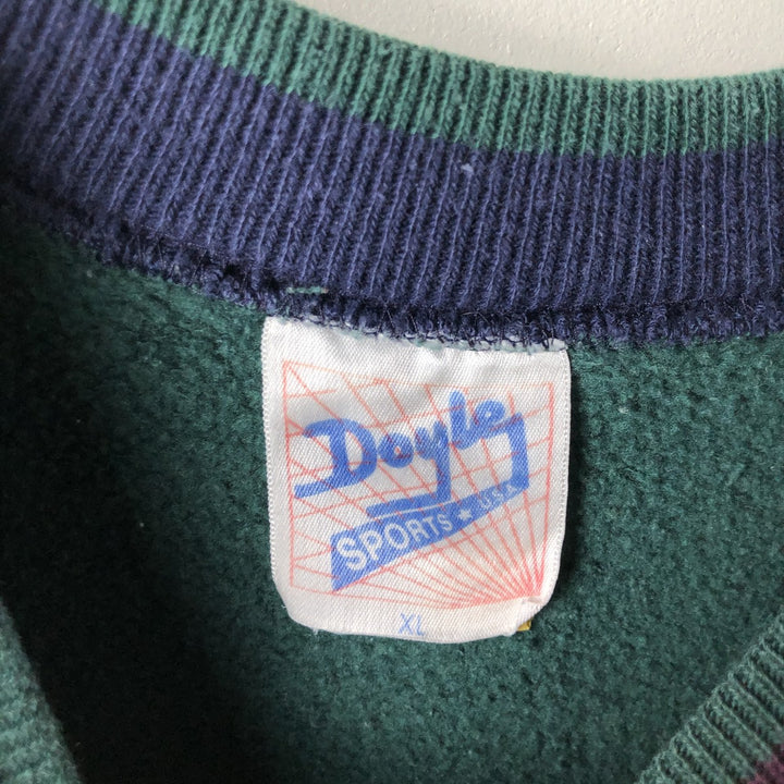DOYLE College Sweatshirt, Made in USA, Men's Size XL cotton green type Vintage Second Hand