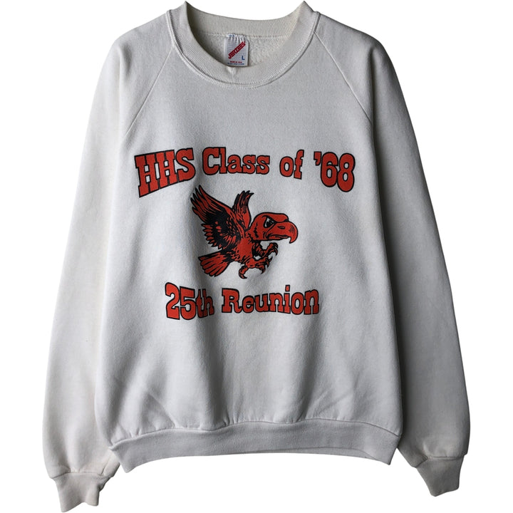 80s-90'S Jerzees College Sweatshirt, Made in USA, Men's Size L, Vintage cotton white type Vintage Second Hand