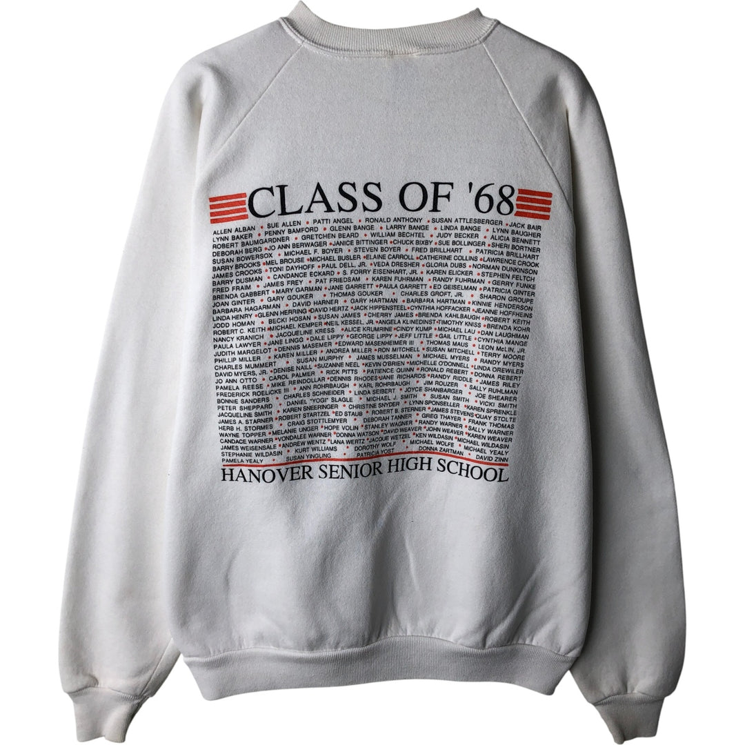 80s-90'S Jerzees College Sweatshirt, Made in USA, Men's Size L, Vintage cotton white type Vintage Second Hand