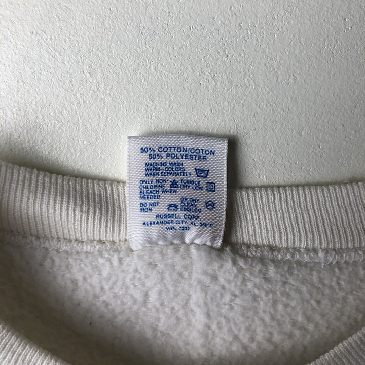 80s-90'S Jerzees College Sweatshirt, Made in USA, Men's Size L, Vintage cotton white type Vintage Second Hand