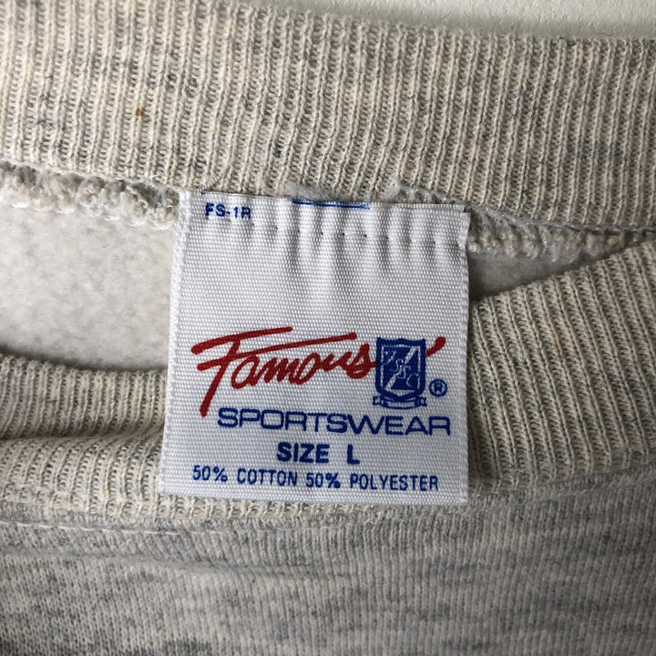 Vintage 90'S Famous SPORTSWEAR college sweatshirt, made in the USA, size L, men's cotton pale white type Vintage Second Hand