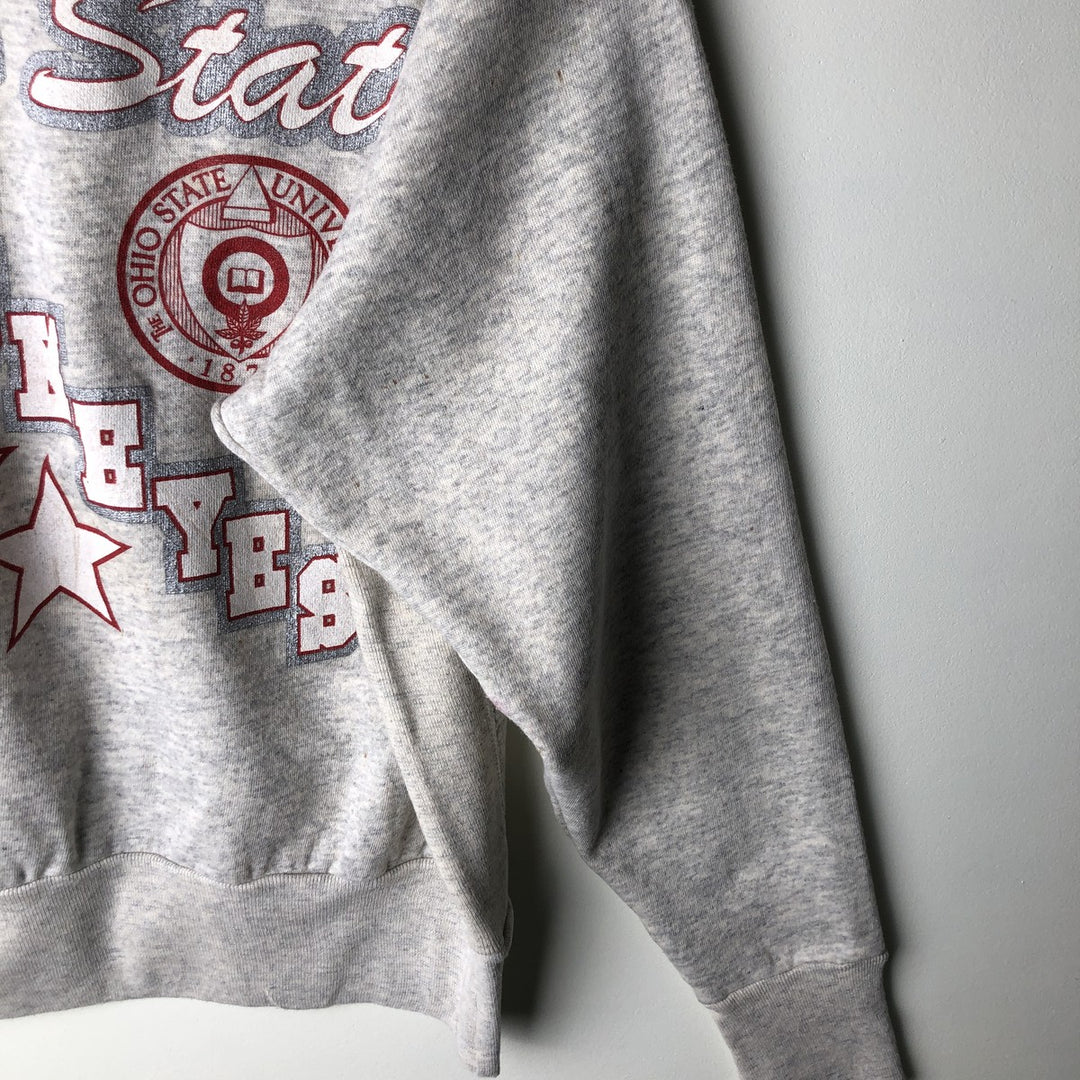 Vintage 90'S Famous SPORTSWEAR college sweatshirt, made in the USA, size L, men's cotton pale white type Vintage Second Hand