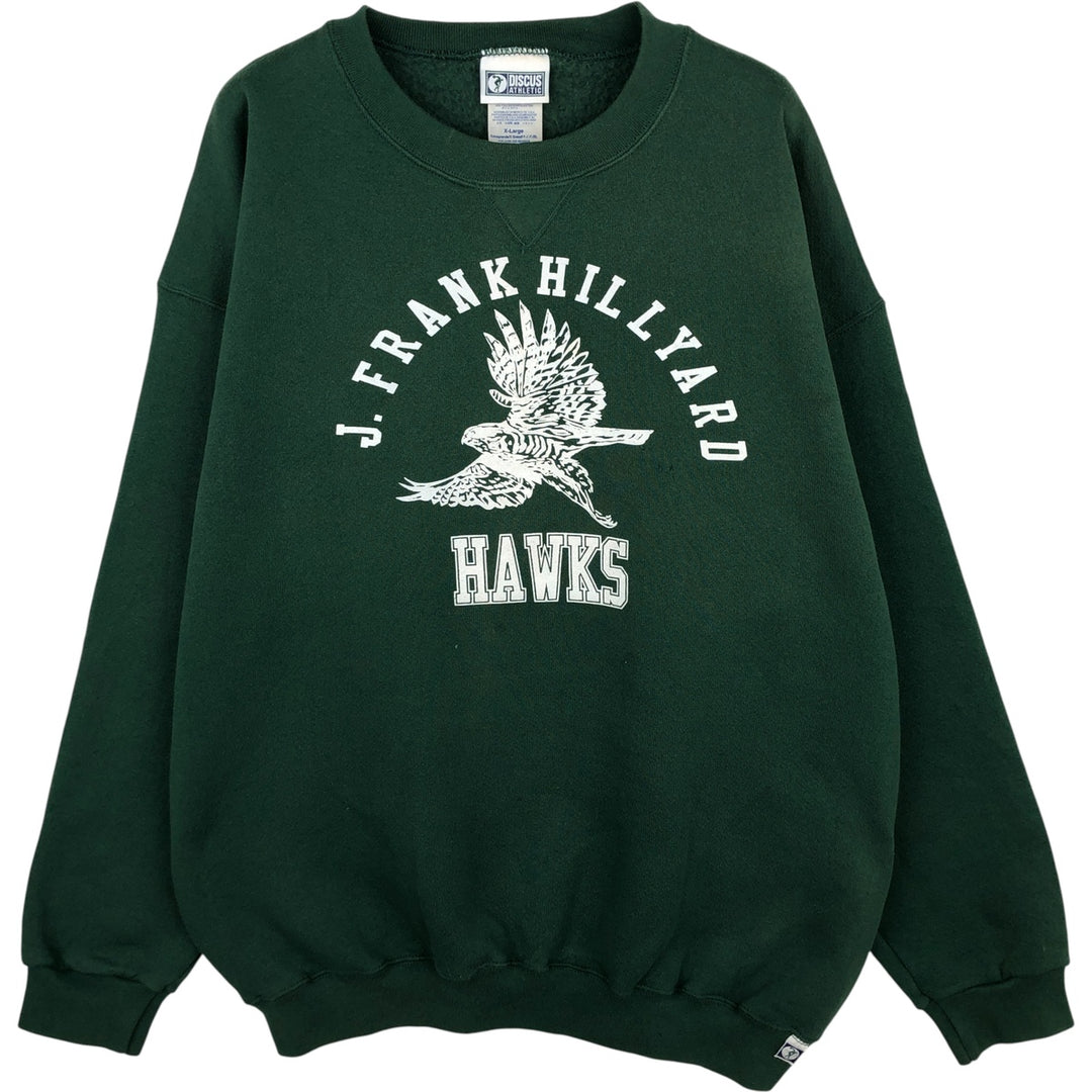 90'S Discus Athletic College Sweatshirt, Men's, Size XL, Vintage cotton green type Vintage Second Hand