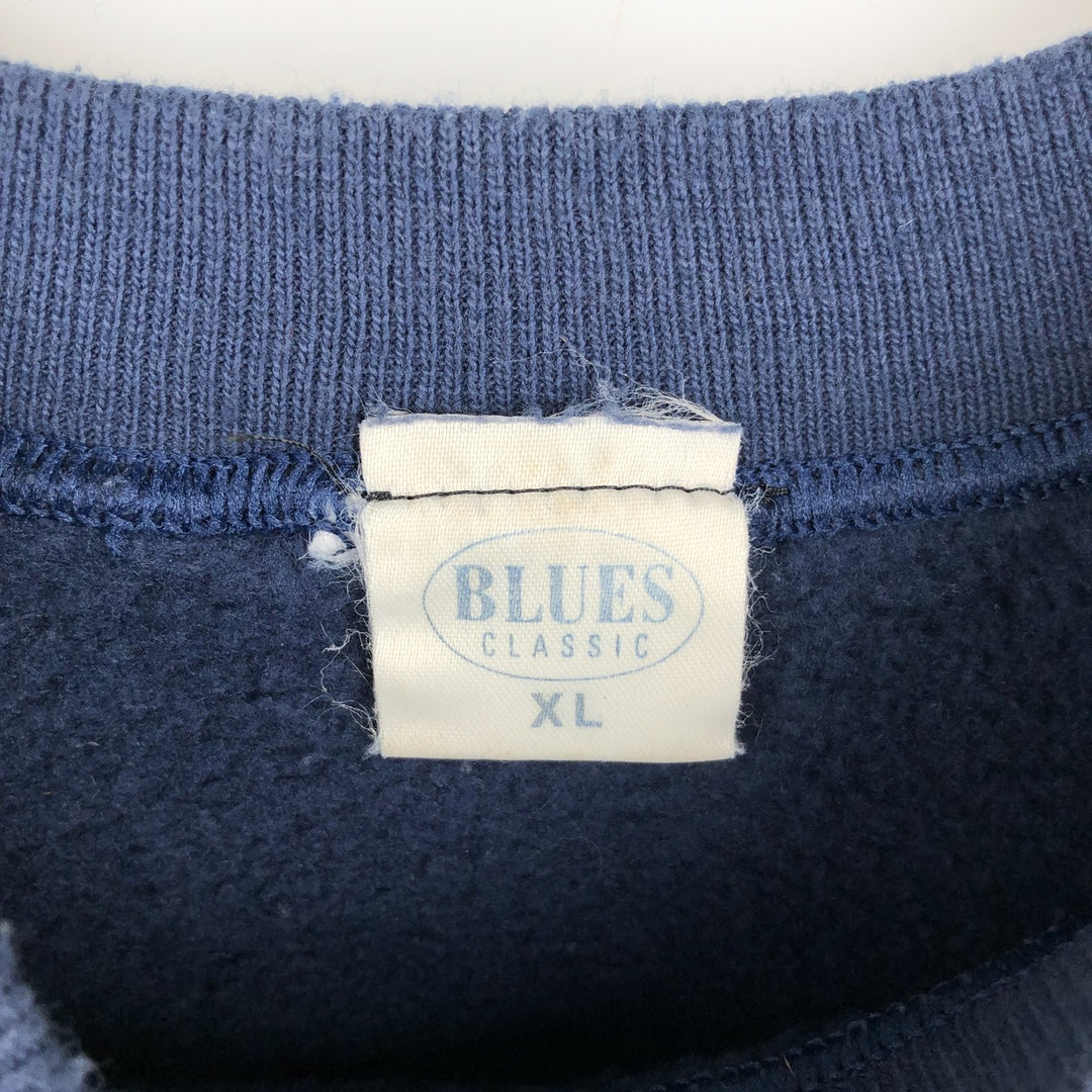 BLUES CLASSIC College Sweatshirt, Men's XL cotton navy blue type Vintage Second Hand
