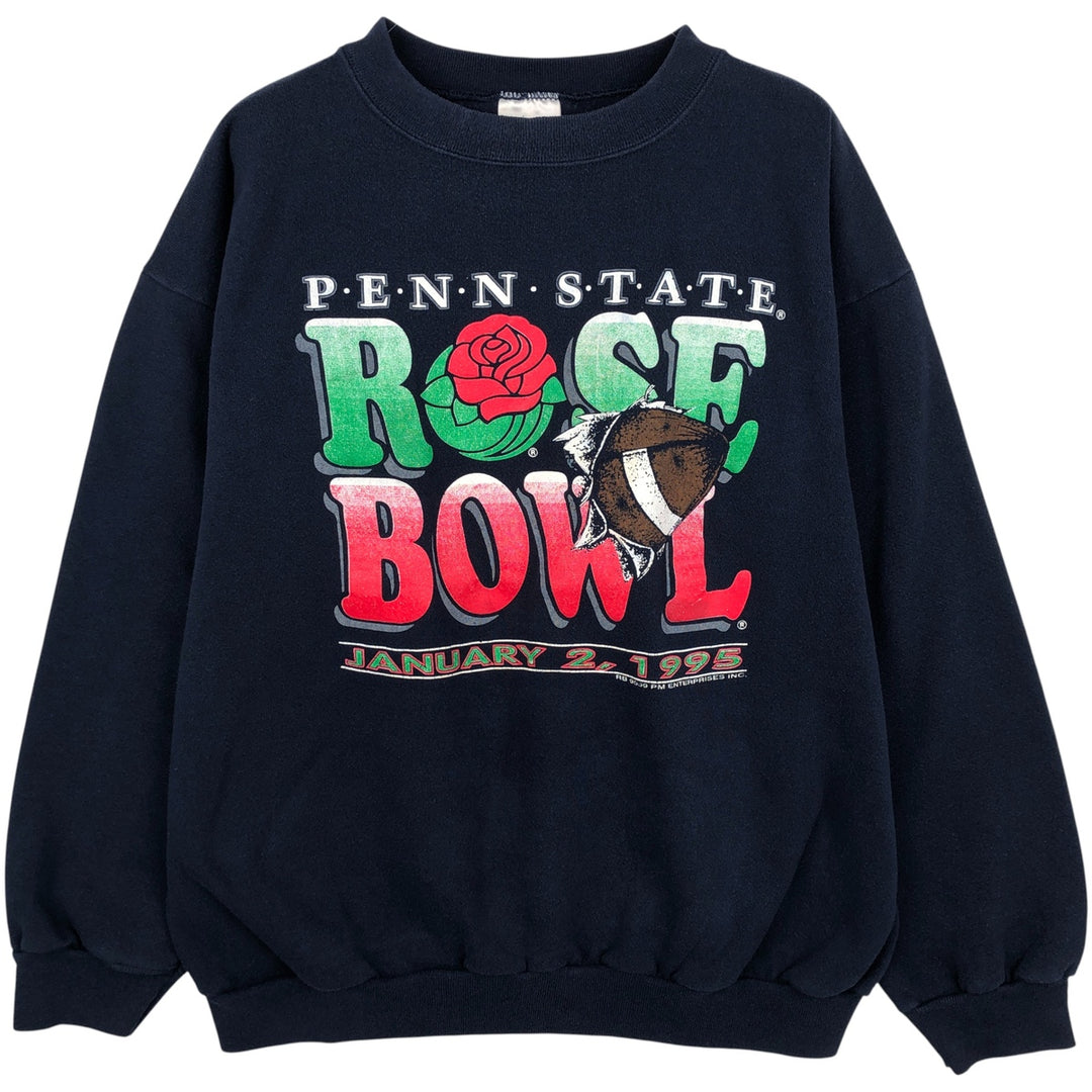 1990'S Tartex Penn State 1995 Rose Bowl College Sweatshirt, Men's Size XL cotton navy blue type Vintage Second Hand