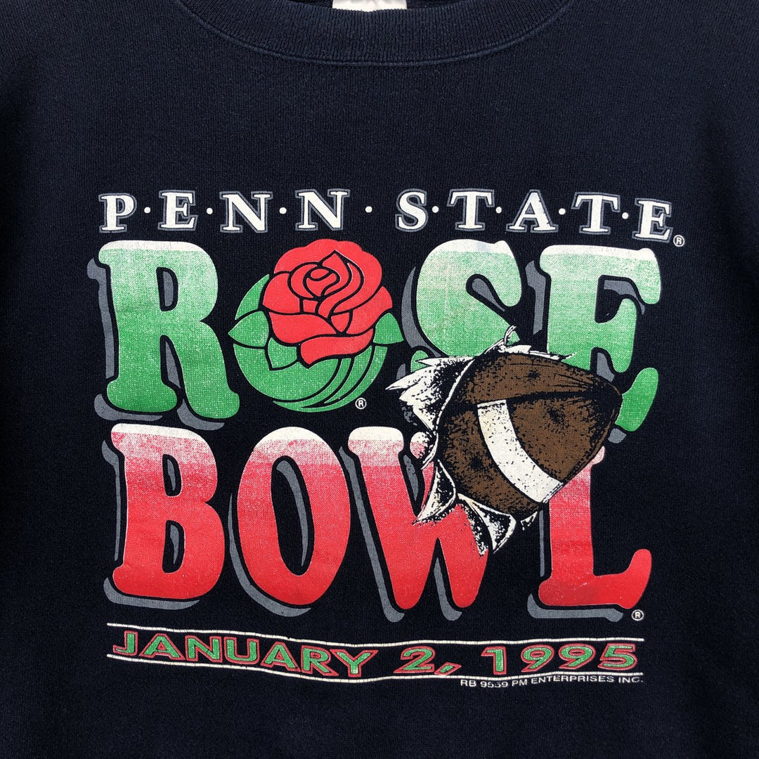 1990'S Tartex Penn State 1995 Rose Bowl College Sweatshirt, Men's Size XL cotton navy blue type Vintage Second Hand